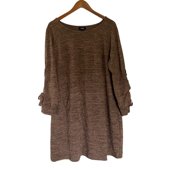 Tacera Kangaroo Pocket Lace Up Long Sleeves Shift Dress Plus Size Women’s 1X - Picture 1 of 9